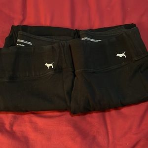 PINK 2 pairs of black leggings - sold together
